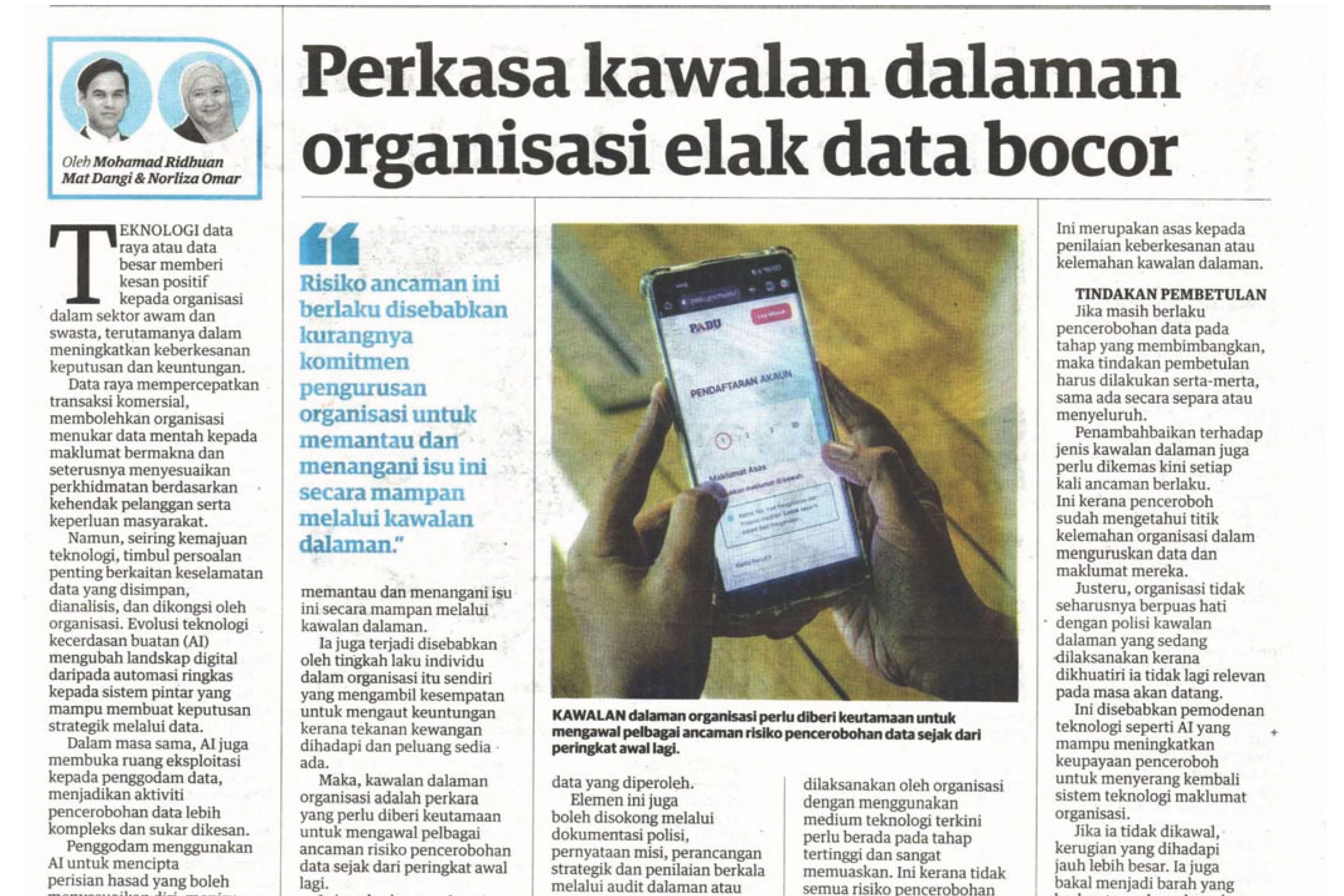 Perkasa Kawalan Dalaman Organisasi Elak Data Bocor